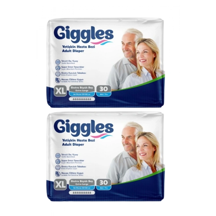 Giggles Belbantlı Yetişkin Hasta Bezi Extra Large XL 30 Lu x 2 Adet