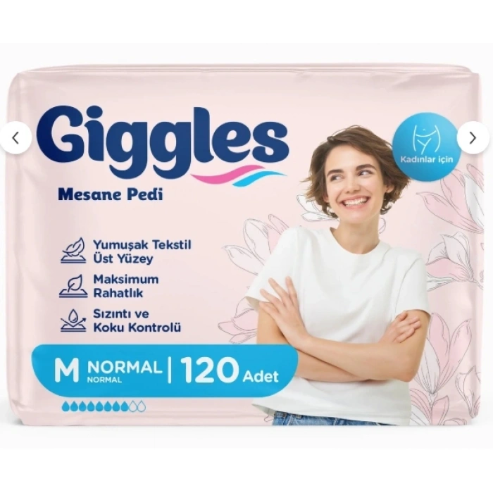 giggles Kadınlara Özel Mesane Pedi Medium (Normal) 12 paket - 120 Adet (12x10)