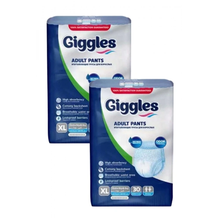 Giggles Külotlu Yetişkin Hasta Bezi Ekstra Büyük Boy XL Beden 30 Lu x 2 Adet