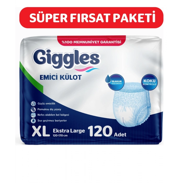 Giggles Yetişkin Emici Külot Ekstra Large 30lu 4 Paket (120 Adet)
