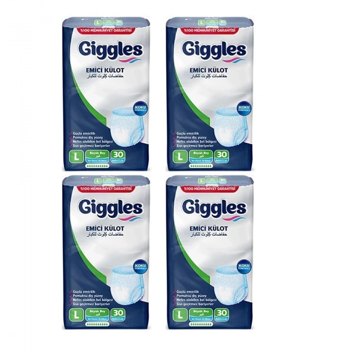 giggles Yetişkin Emici Külot Large 30lu 4 Paket (120 ADET)
