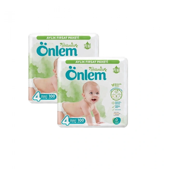 ÖNLEM Botanika 4 Numara Maxi Bebek Bezi Fırsat Paketi 200 Adet (7-14 KG)
