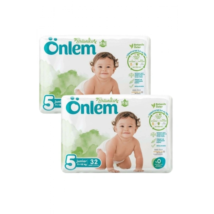 Önlem Botanika 5 Beden Çocuk Bezi İkili Jumbo Junior 32 Li x 2 Adet