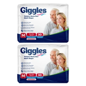 Giggles Belbantlı Yetişkin Hasta Bezi Orta Boy M Beden 30 Lu X 2 Adet