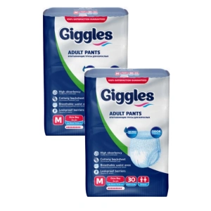 Giggles Külotlu Yetişkin Hasta Bezi Orta Boy M Beden 30 Lu X 2 Adet