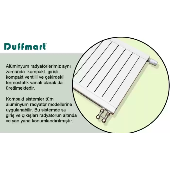 Duffmart Alize 200x98 cm Açık Gri Alüminyum Radyatör