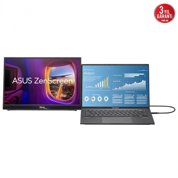 ASUS 15.6 IPS ZENSCREEN MB16QHQ 5MS 120HZ HDMI TYPE-C TAŞINABİLİR MONİTÖR 2560X1440