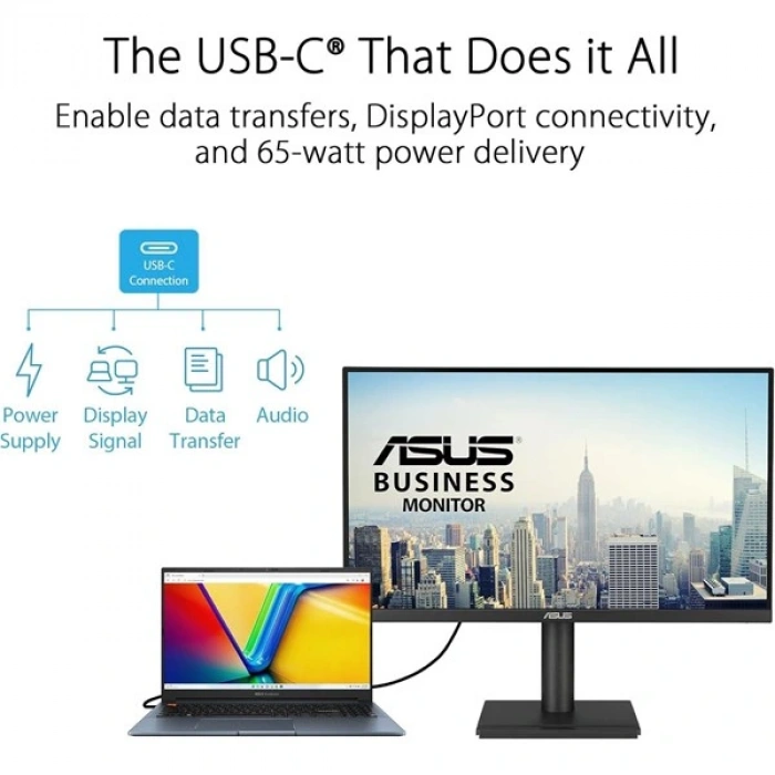 ASUS 27 IPS VA27UCPS 5MS 75HZ HDMI-DP TYPE-C PIVOT KURUMSAL MONİTÖR 3840X2160