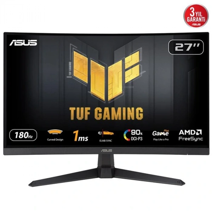 ASUS 27 VA TUF GAMING VG27VQ3B 1MS 180Hz HDMI-DP Kavisli Gaming Monitör (1920 X 1080)