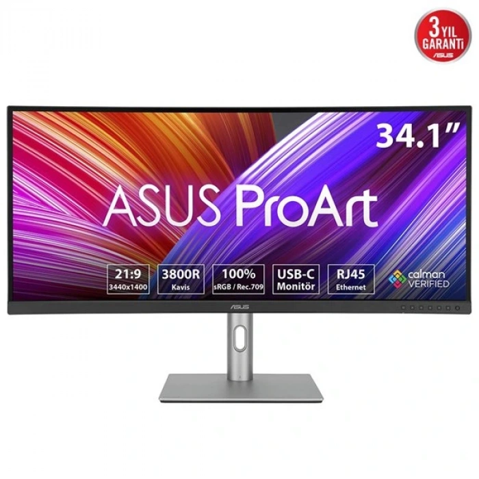 ASUS 34 VA PROART PA34VCNV 5MS 60HZ HDMI-DP KAVISLI GRAFİK TASARIM MONİTÖRÜ 3440X1440