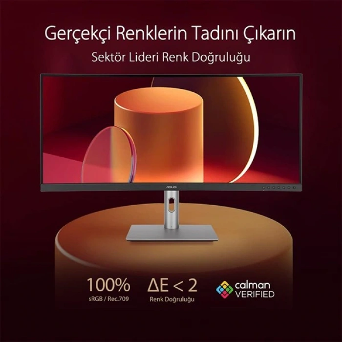 ASUS 34 VA PROART PA34VCNV 5MS 60HZ HDMI-DP KAVISLI GRAFİK TASARIM MONİTÖRÜ 3440X1440