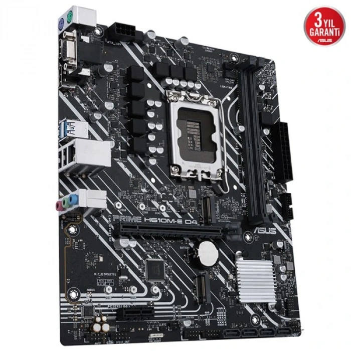 ASUS PRIME H610M-E/CSM D4 DDR4 M2 PCIe NVME HDMI DP PCIe 16X v4.0 1700p mATX Kurumsal Anakart