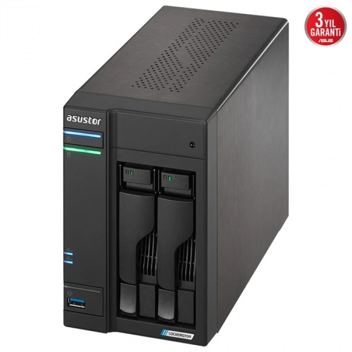 ASUSTOR AS6702T-8GB CELERON QC N5105 8GB RAM-2-diskli Nas Server (Disksiz)