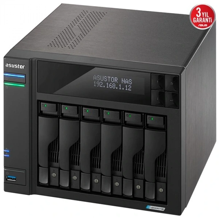 ASUSTOR AS6706T-8GB CELERON QC- 8GB RAM- 6-diskli Nas Server (Disksiz)
