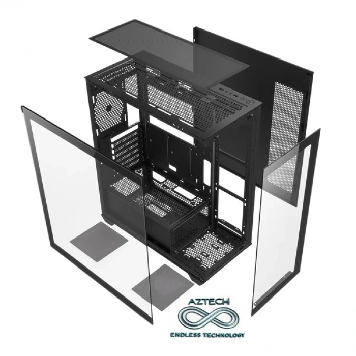 AZTECH AZT101 B Gaming Mid-Tower PC Kasası RGB Switch