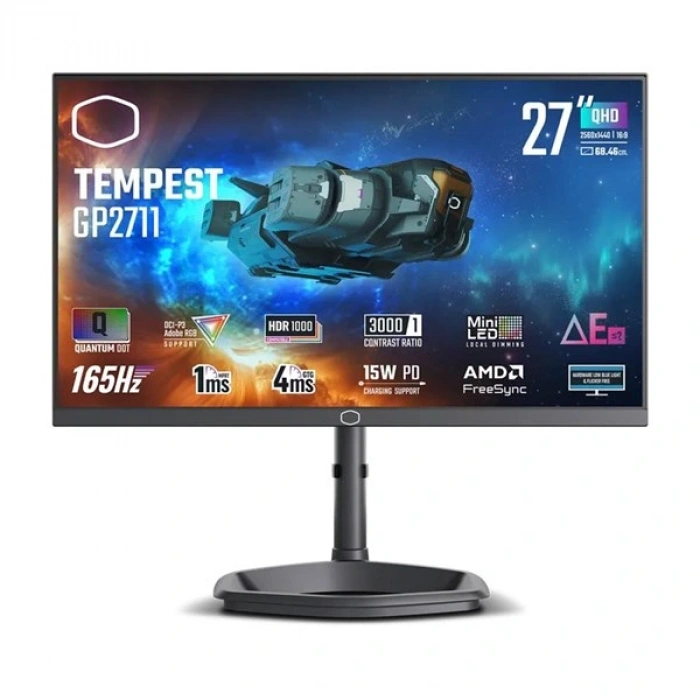 COOLERMASTER 27 IPS GP2711 1MS 165HZ HDMI-DP KVM HDR PIVOT GAMING MONİTÖR 2560X1440