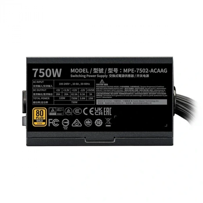 COOLERMASTER 750W 80+ GOLD G GOLD V2 POWER SUPPLY