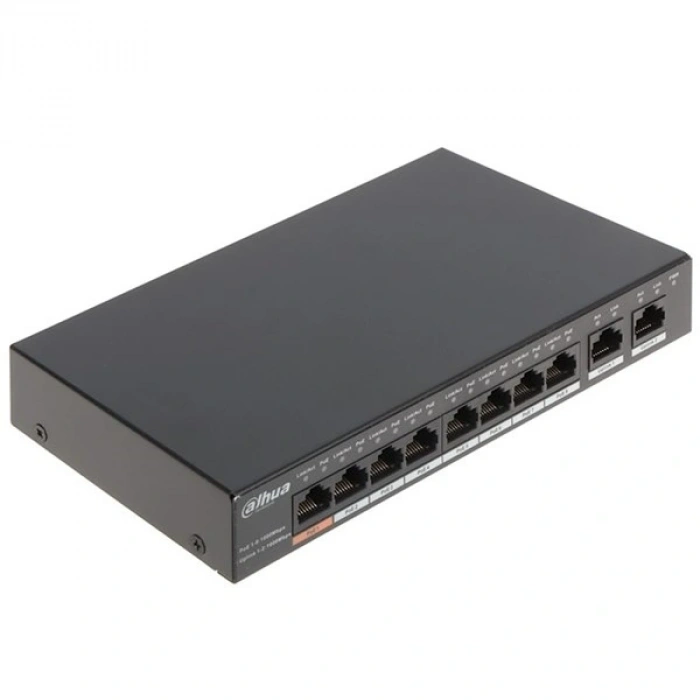DAHUA 8port PFS3010-8GT-96 Gigabit 2-Uplink 90w Full PoE Yönetilemez Switch
