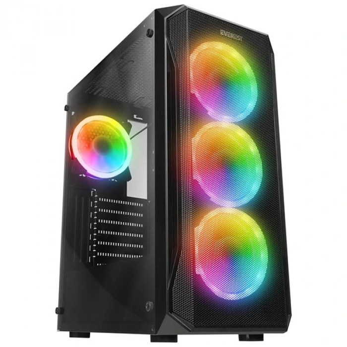 EVEREST 600W X-RACER Gaming Mid-Tower PC Kasası 4X-FANLI
