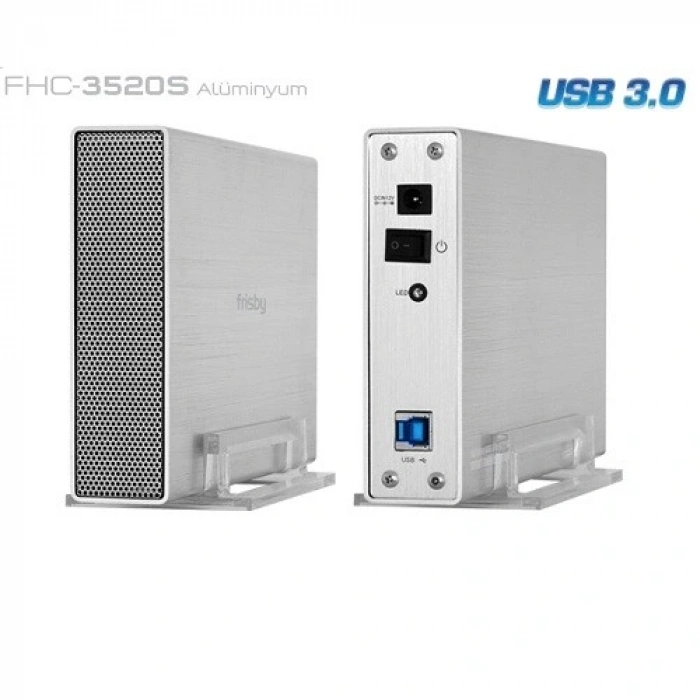 FRISBY 3.5 USB 3.0 FHC-3520S Sata Alüminyum Harddisk Kutusu Gümüş