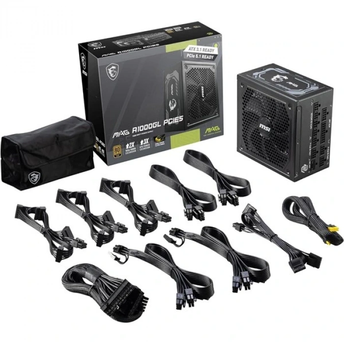 MSI 1000W 80+ GOLD MAG A1000GL PCIE 5.1 TAM MODÜLER POWER SUPPLY