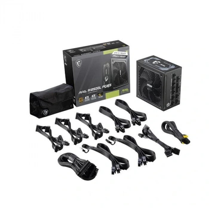 MSI 1250W 80+ GOLD MAG A1250GL PCIE 5.1 TAM MODÜLER POWER SUPPLY