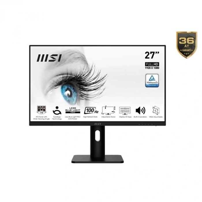 MSI 27 FLAT IPS MP273AP 1MS 100HZ HDMI PIVOT EV OFIS MONİTÖRÜ