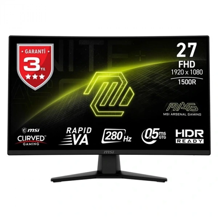 MSI 27 VA MAG 274CXF 0.5MS 280HZ HDMI-DP KAVISLI GAMING MONİTÖR 1920X1080