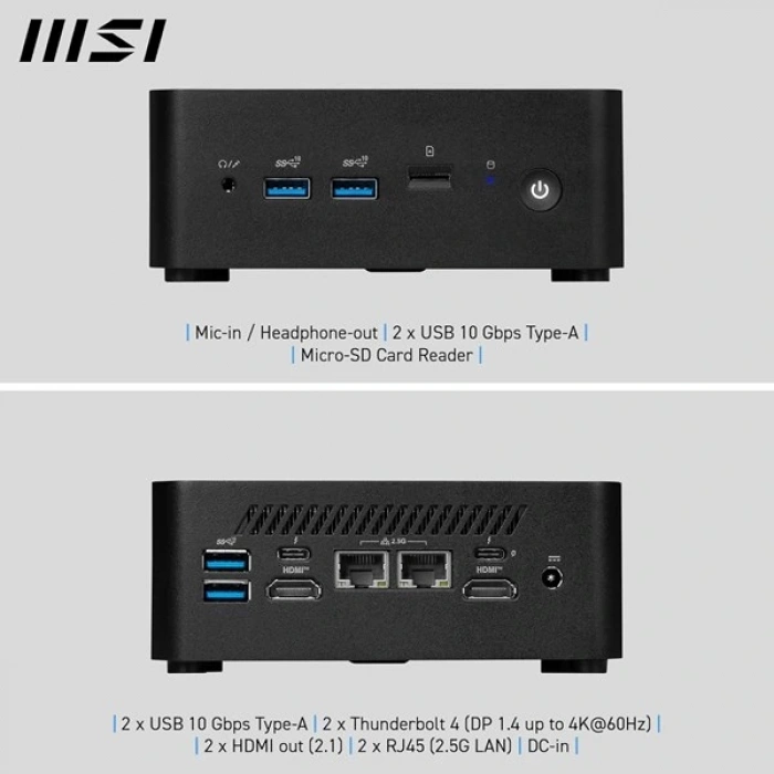 MSI CUBI NUC 1M-003Eu CORE 3 100U-40GB DDR5 RAM-512GB NVME-W11 PRO MINI PC