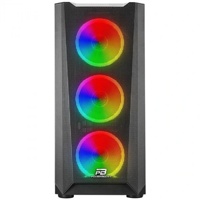 POWERBOOST VK-W001B 4-ARGB FANLI GAMING MID-TOWER PC KASASI  360MM SIVI SOĞUTMA DESTEĞİ