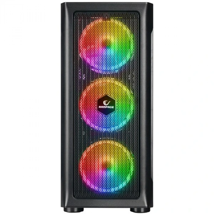 RAMPAGE 650W 80+ PROLIX MESH 4-RGB FANLI GAMING MID-TOWER PC KASASI