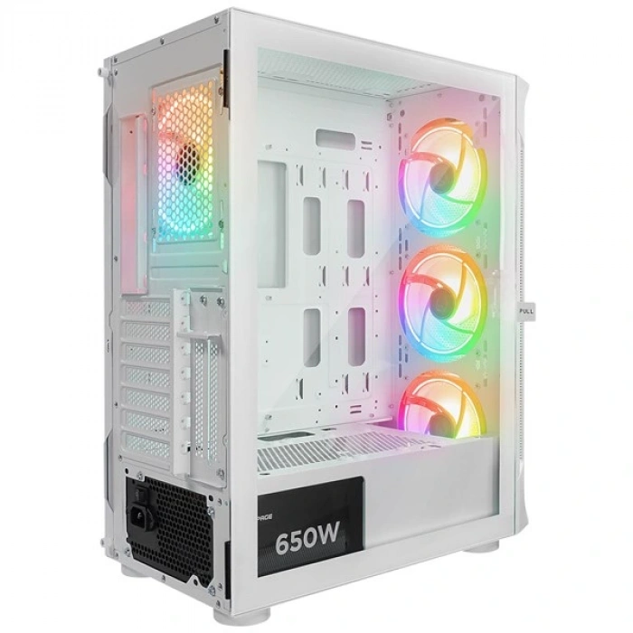 RAMPAGE 650W 80+ PROLIX MESH 4-RGB FANLI GAMING MID-TOWER PC KASASI BEYAZ