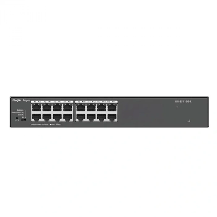 RUIJIE 16port REYEE RG-ES116G-L GIGABIT Yönetilemez Switch Çelik Kasa