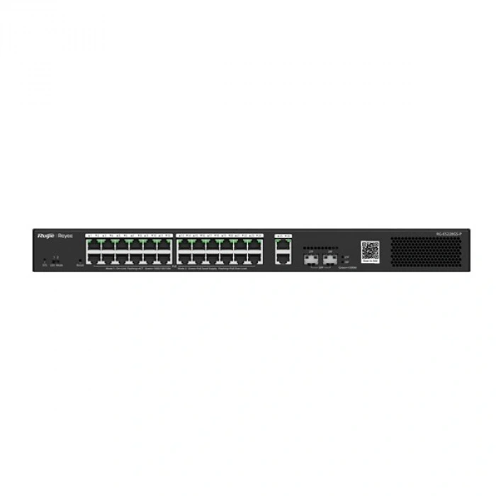 RUIJIE 24port 370w FULL PoE RG-ES228GS-P GIGABIT 2-FSP 2-Uplink Yönetilebilir Switch
