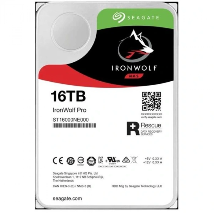 SEAGATE 3.5 16TB IRONWOLF PRO ST16000NT001 7200 RPM 256MB SATA-3 NAS Diski