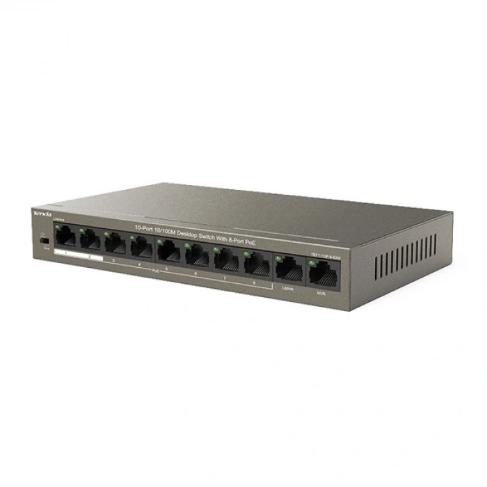 TENDA 8port 63w FULL PoE TEF1110P-8-63W 10/100 Yönetilemez Switch