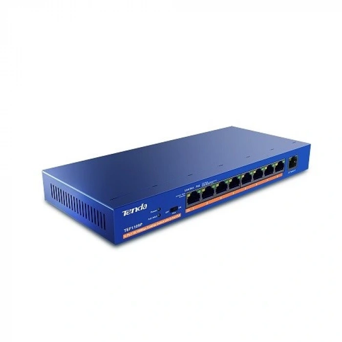 TENDA 9port 63w 8port PoE TEF1109P-8-63W 10/100 Yönetilemez Switch