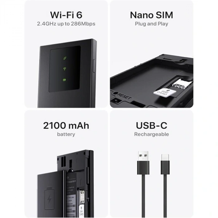 TENDA MF3 4G LTE WIFI6 BATARYALI TAŞINABİLİR MOBİL ROUTER