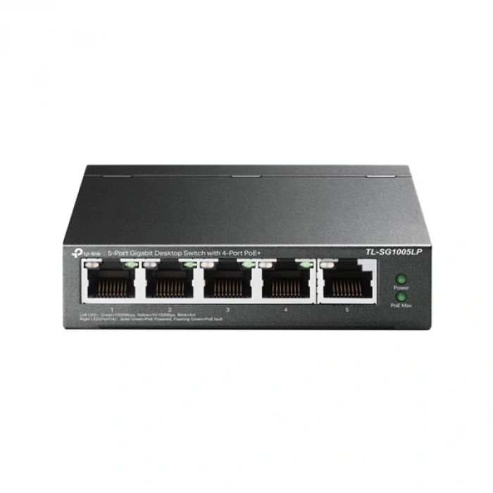 TP-LINK 5port TL-SG1005LP Gigabit 4port PoE 47.5w Yönetilemez Switch