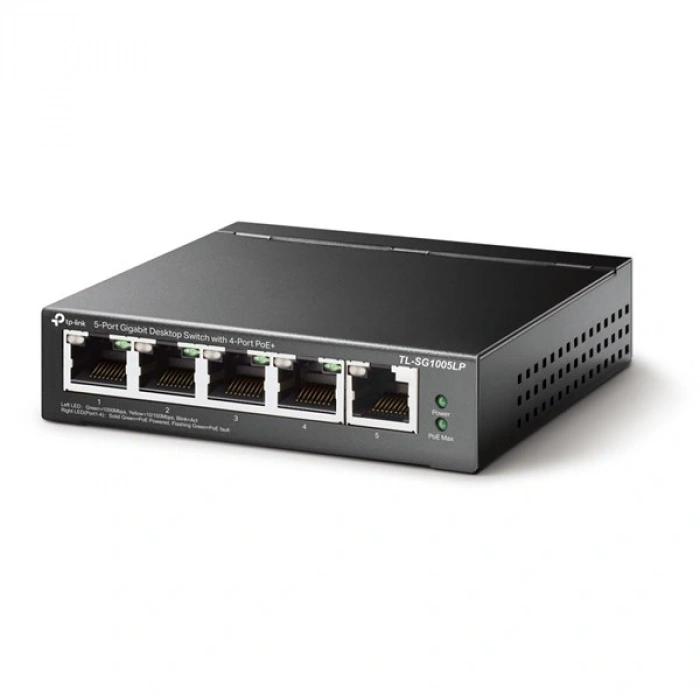 TP-LINK 5port TL-SG1005LP Gigabit 4port PoE 47.5w Yönetilemez Switch