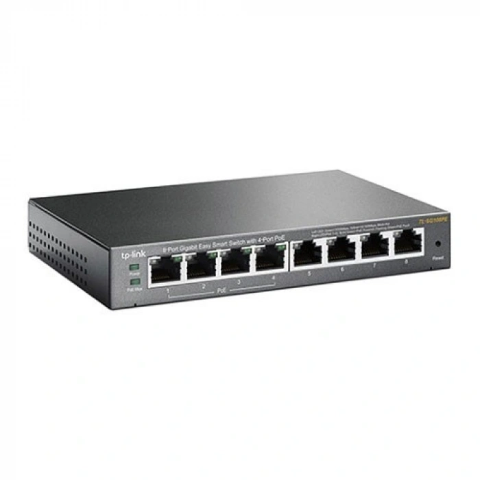 TP-LINK 8port TL-SG108PE 55w 4port PoE Yönetilebilir Switch