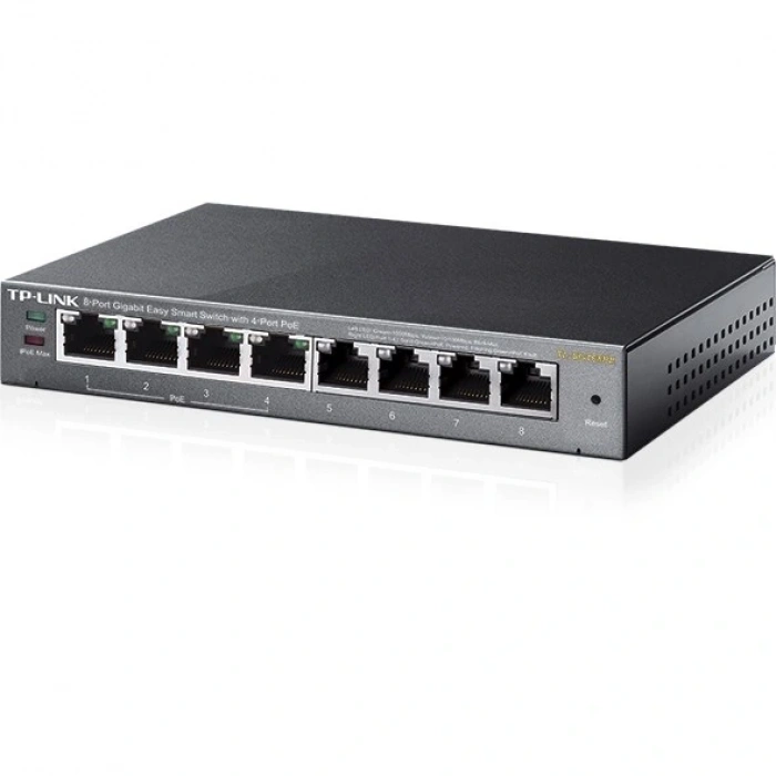 TP-LINK 8port TL-SG108PE 55w 4port PoE Yönetilebilir Switch