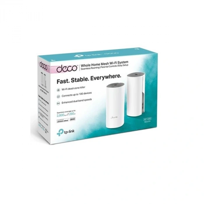 TP-LINK DECO E4-2P AC1200 Dual Band EV Ofis Tipi Mesh Router 2-li paket