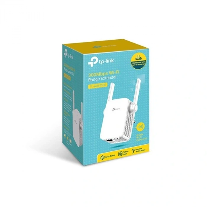 TP-LINK TL-WA855RE N300 Menzil Genişletci Priz Tip Antenli