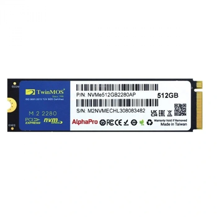 TWINMOS 512GB NVMe512GB2280AP 3600-3250MB/s M2 NVME GEN3  DİSK
