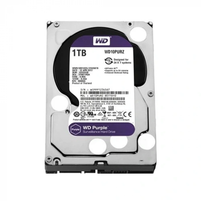 WD 3.5 1TB PURPLE WD10PURZ 5400 RPM 64MB SATA-3 Güvenlik Diski