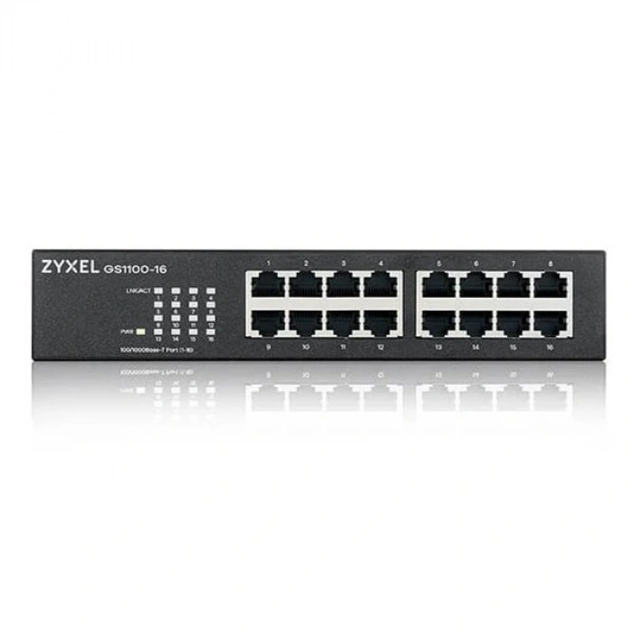 ZyXEL 16port GS1100-16 GIGABIT Yönetilemez Switch Masaüstü