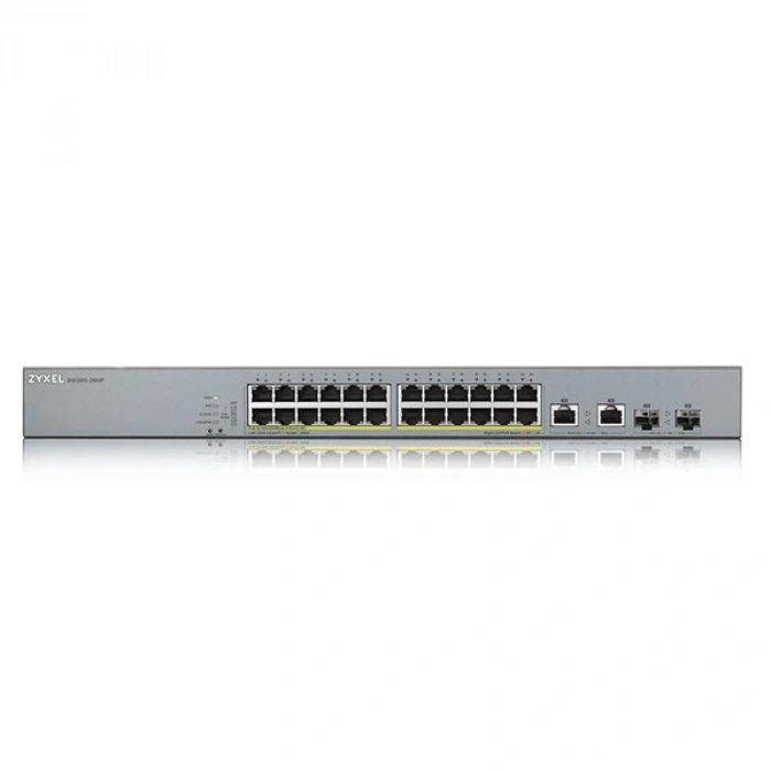 ZyXEL 24port 375w FULL PoE GS1350-26HP GIGABIT 2X SFP Yönetilebilir Switch