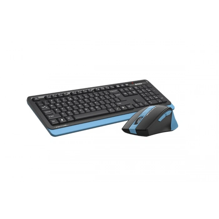 A4 TECH FG1035 Kablosuz Q Trk Optic Mouse Siyah/Mavi Multimedya Klavye - Mouse Set
