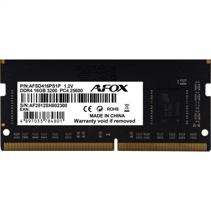 AFOX 16GB DDR4 3200MHZ CL22 NOTEBOOK BELLEK / VALUE AFSD416PS1P